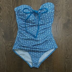 Boden Blue Patterne One Piece swimsuit size 12R